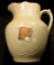Antique Stoneware off-white colored Pitcher, no wash bowl. Several hair line cracks. 10 1/2
