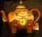 Hand painted Japan Ornate Elephant Decanter with lid. Inlaid, excellent condition. 7