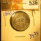 Japanese Silver Year 24 (1891) Coin 20 Sen