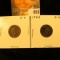 1865 & 1866 U.S. Indian Head Cents.