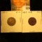 1863 Copper-nickel & 1864 Bronze Round Bust U.S. Indian Head Cents.