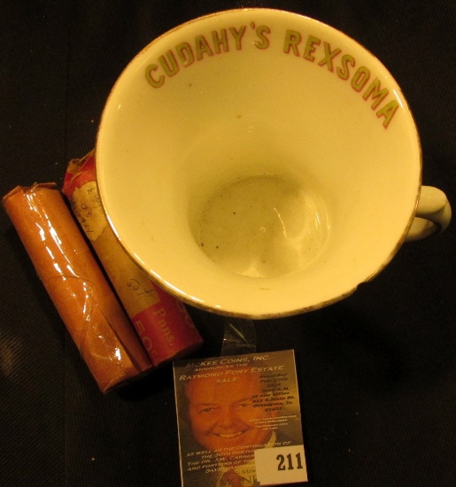 Porcelain Advertising Cup "Cudahy's Rexoma". Depicts Pink Roses. Single small chip in the lip. Inclu