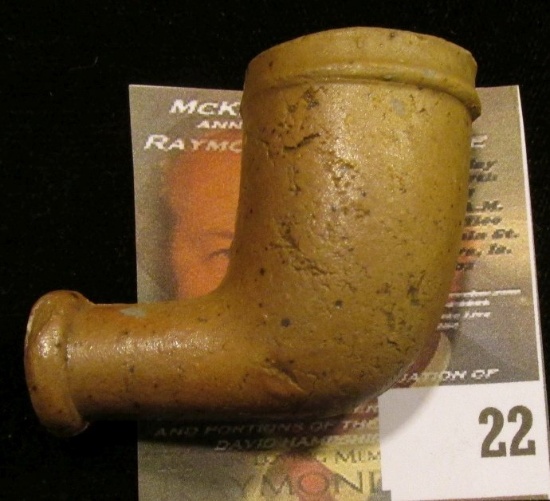 Clay Indian Trade Pipe, small chip in bowl.  Traded by early settlers to the American Indians.