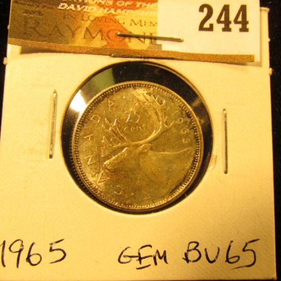 Canada 1965 25 Cents. Gem BU-