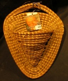 Pine Needle Indian Wall Pocket Basket.
