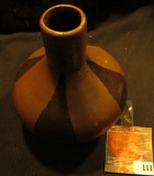 Modern Stoneware vase. Indian motif. 4 1/2