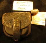 Civil War Leather Bullet Pouch with a 58 caliber Conical Bullet. Tag states 