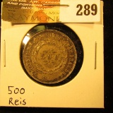 1860 Republic of the United States of Brazil, Silver 500 Reis, toned EF.