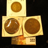 1937 Great Britain 1/2 Penny, 1938 Penny & 1956 3 Pence.