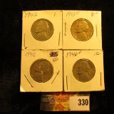 1942 P, D, 46 P, & D Jefferson Nickels.