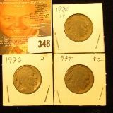 1920, 25, & 26 Buffalo Nickels.