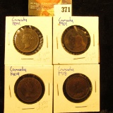 1891, 1901, 1904, & 1918 Canada Large Cents. Fine to EF.