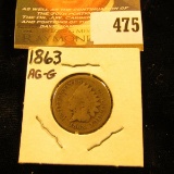 1863 Indian Head Cent. AG-G.