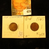 (2) 1865 Indian Head Cents. AG-G.