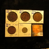 Chinese Cash Coins Lot Dated 1919, 1919, 1919, And 1920