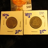 1876-S And 1877-S Seated Quarters