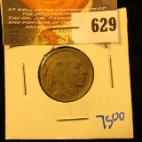 1918-D Buffalo Nickel With Horn Visible