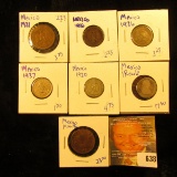 Mexican Coin Lot Includes Silver 1 Reale, 1920 20 Centavos, 1937 5 Centavos, 1936 5 Centavos, 1906 1