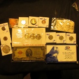 Hodgepodge Coin Lot Includes Square Wooden Nickel From The Wooden Nickel Museum, Colorized Pennsylva