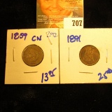 1891 Seated Liberty Dime And 1859 Indian Head Penny