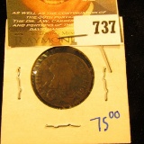 French Coin Dated 1657 With Louis The 14th On It Liard De France Buste Juvenile.  On The Reverse Are