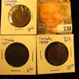 1897, 1859, And 1876-H Canadian Large Cents