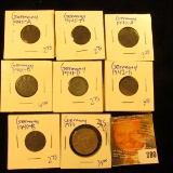 Silver German 2 Mark Coin Plus 5 And 10 Pfennig Coins All For 1 Money.  All Of The Coins Are Nazi Er