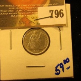 1876 Seated Dime With All The Letters In Liberty Visible, Full Rim With Catwheels Visible