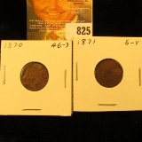 1870 & 1871 U.S. Indian Head Cents.