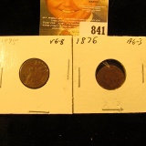 1875 & 1876 U.S. Indian Head Cents.