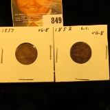 1857 & 1858 Large Letters U.S. Flying Eagle Cents.