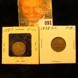 1857 & 1858 Small Letters U.S. Flying Eagle Cents.