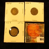 (3) 1859 U.S. Indian Head Cents, all Fine to VF.