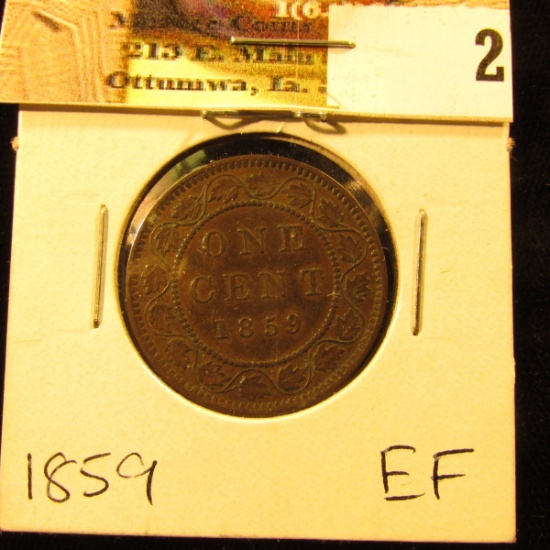 1859 Canada Large Cent, EF.