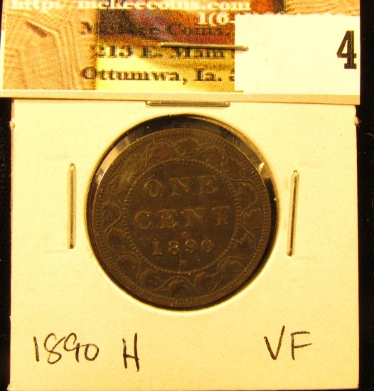 1890H Canada Large Cent, VF.