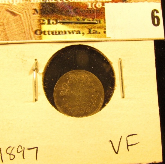 1897 Canada Five Cent Silver, VF.