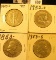 1945 D VF, 52 S EF, 53 P VG, & 53 S Choice AU U.S. Silver Half Dollars. All carded and ready for sal