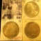 1921 P, D, & S U.S. Silver Morgan Dollars, AU-BU.