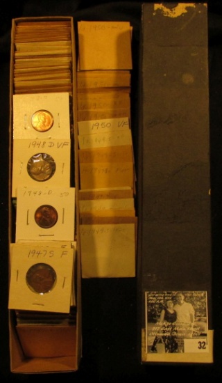 12" x  2" x 2" Stock Box full of Lincoln Cents dating 1947-50. All stored in white or manilla envelo