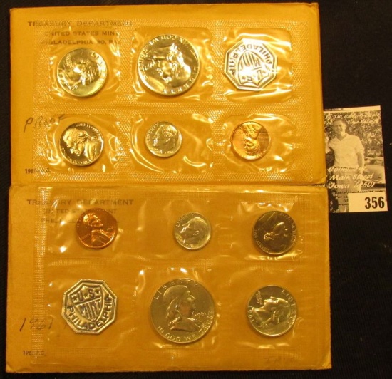 1959 & 1961 U.S. Silver Proof Sets, original as issued.