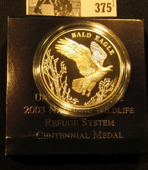 2003 P National Wildlife Refuge System Centennial Medal depicting the Bald Eagle, Proof, 26.73 grams