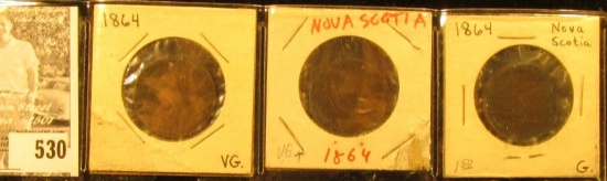 (3) 1864 Nova Scotia Large Cents, G, & (2) VG.