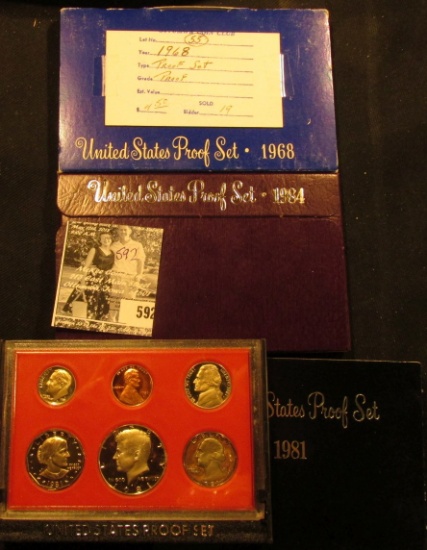 1968 S, 84 S, & 81 S U.S. Proof Sets. Original as issued.