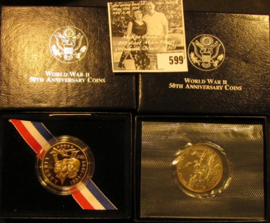 1991-1995 Proof & Uncirculated World War II 50th Anniversary Commemorative Half-Dollars, both in ori