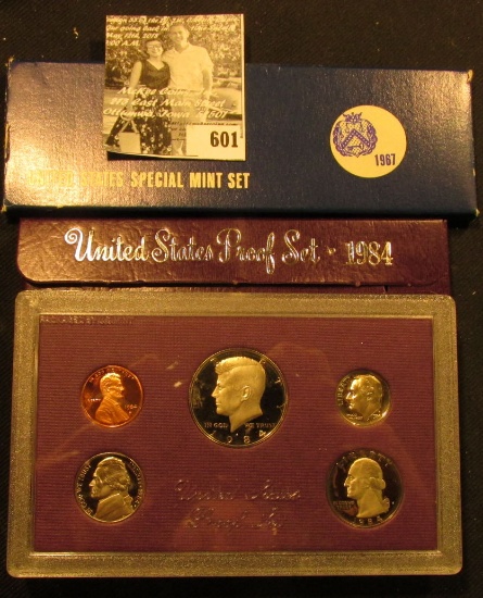1967 U.S. Special Mint Set; & 1984 S U.S. Proof Set both in original holders as issued