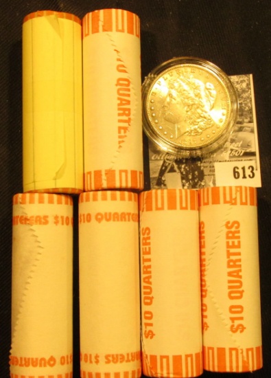 (6) 2000 D Original BU Bank-wrapped Rolls of Maryland Statehood Quarters; & 1897 P BU Morgan Silver