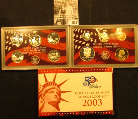 2003 S U.S. Silver Proof Set in original box with both error and corrected COA.