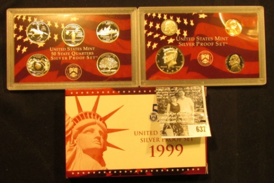 1999 S U.S. Silver Proof Set in original box with COA.
