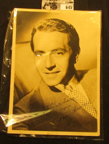 5" x 7" Autographed B & W Photograph of Paul Henreid (10 January 1908 – 29 March 1992) an Austrian-b
