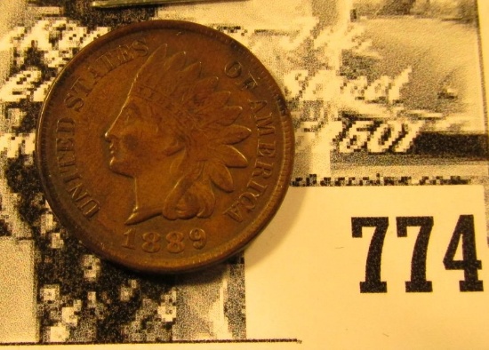 1889 P Indian Head Cent, EF.